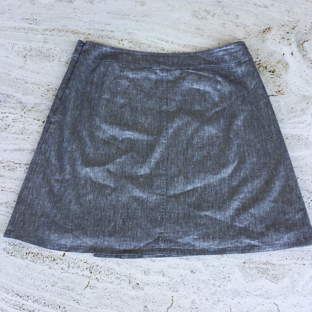 Eileen Fisher Glimmer Linen Faux Wrap Skirt - S - Picture 7 of 7